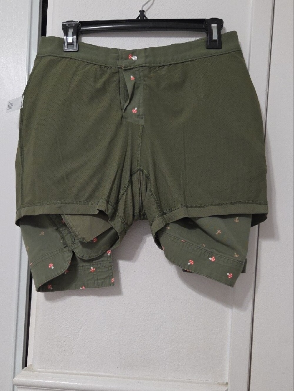 Duluth Trading Co Olive Green Mini Skirt with Pink Floral Print - Picture 6 of 9